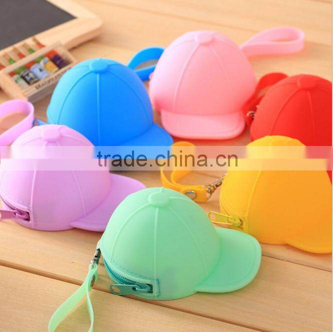 Hotest Design silicone rubber mini cap coin purse Trend Women Coin Handbag Purse