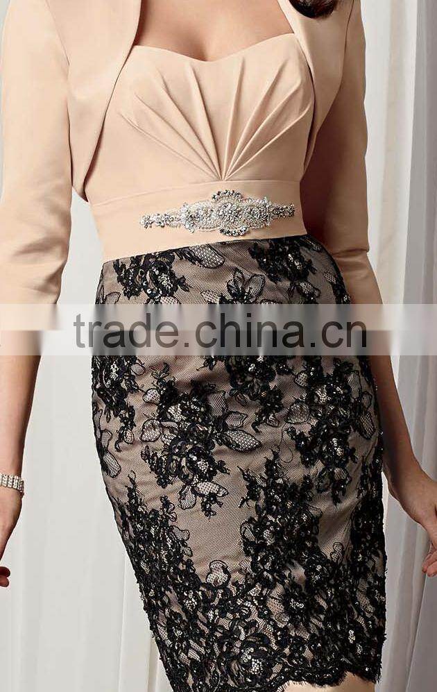 2014 New Arrive Elegant Mother of the Bride Dress with Lace and Beading Sash High Quality Sweetheart Mother of the Bride Dress