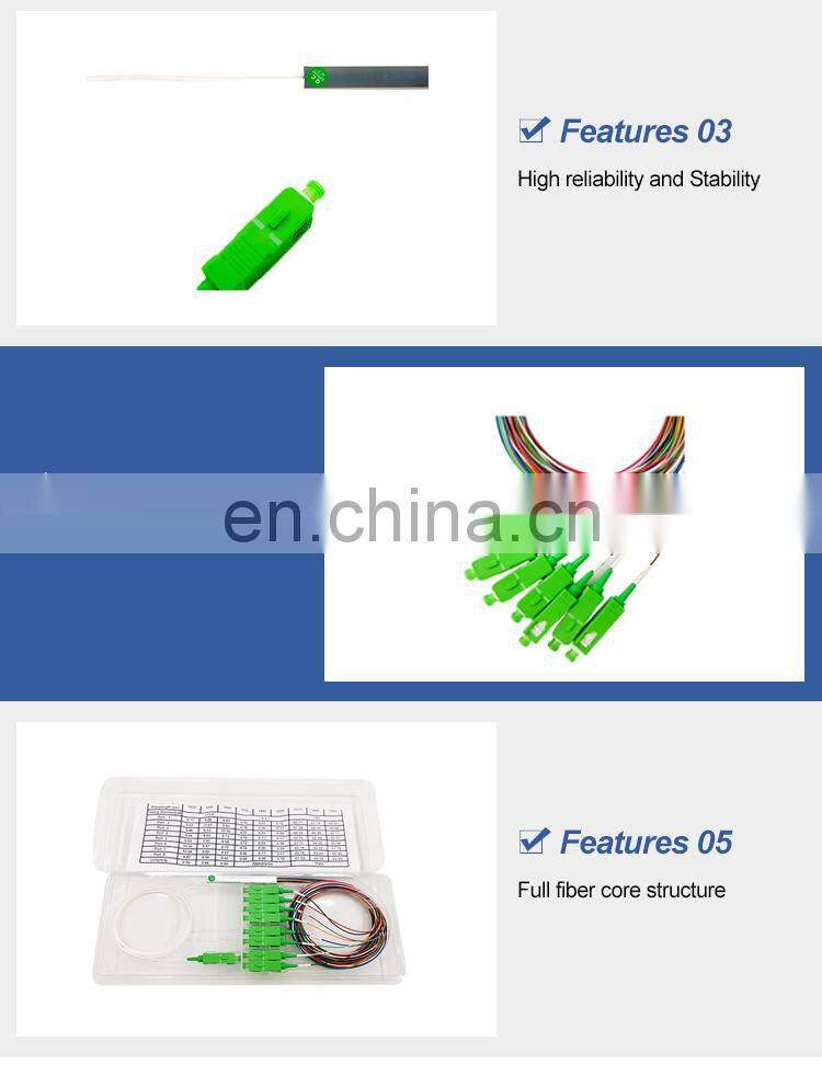 splitter plc splitter optical splitter 1*8 mini type sc/apc OEM china supplier