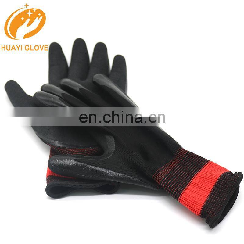 Oil Resistant Anti Slip Foam Latex Coated Safety Gloves Fine Handling Grip Work Gloves For Logistics Maintenance Line Work