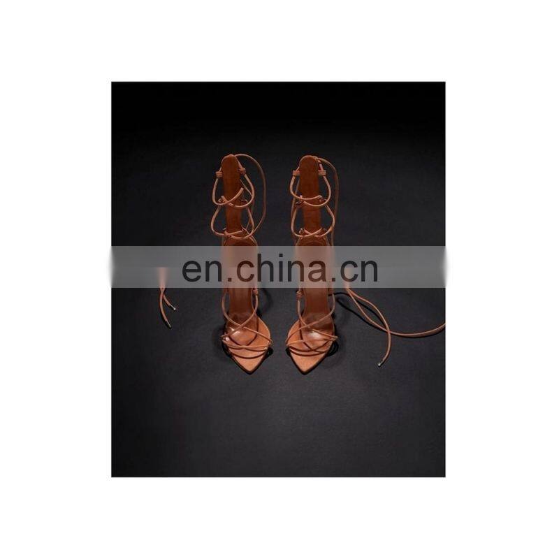 women shoes new design attractive color lace up high heel women's sandals