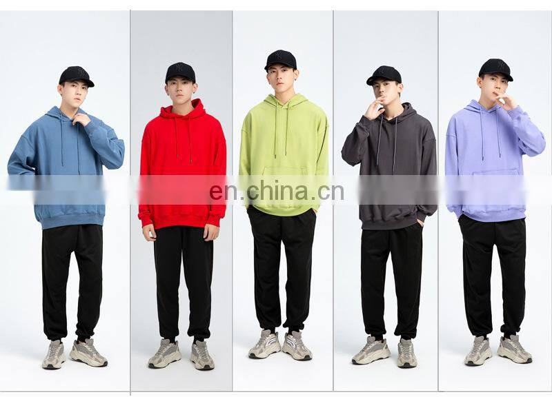 Wholesale Plain logo  Organic Cotton Men's Sweatshirt Blank Fleece Oversized Custom Unisex Men Hoodies
