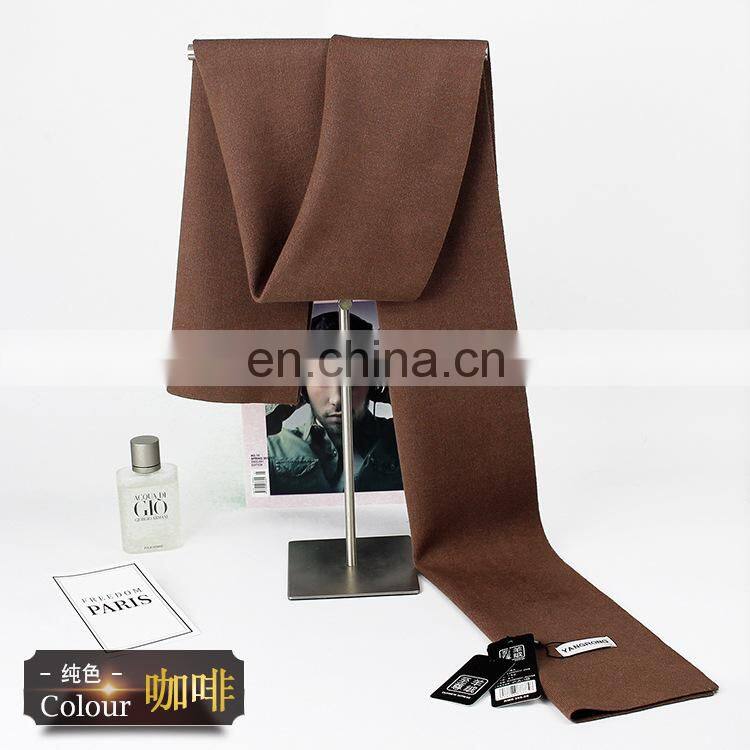 180*30cm Pure color wool men's scarf winter youth students business casual Korean cashmere high-end wild simple bib