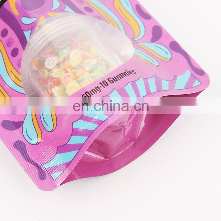 Custom Logo Small Plastic Mylar zipper Bag Eco Friendly Clear Zipper Packaging Sugar Bag Smell Proof Doypack Foil Bag