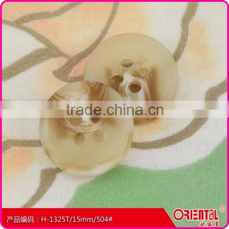 2 holes brown plastic resin button with custom made logo