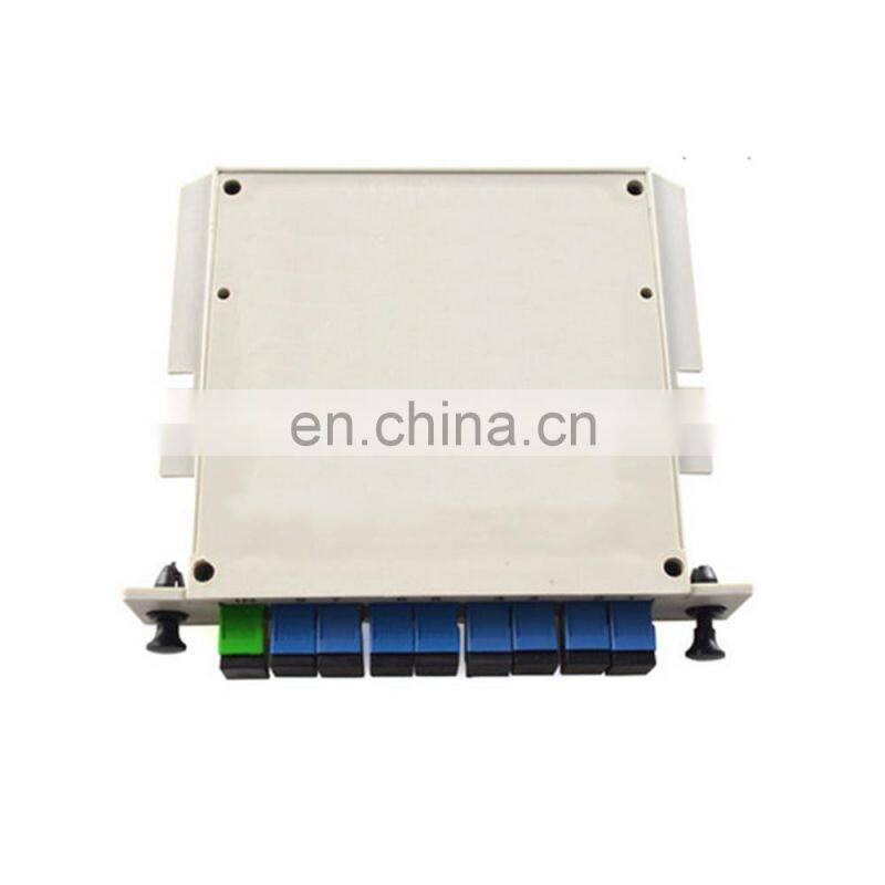 MT-1081-8 Fully Stocked 1*8 Type Fiber Optic Cassette Box Type PLC Splitter With SC UPC Adaptor