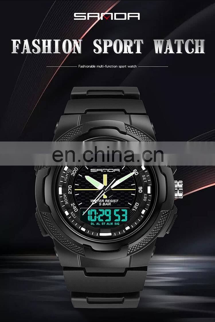 Sanda 799G 292L New Young Digital Wrist Watches for Girls Boys LED Water Resistant Luminous Sport Functional Sanda Watches
