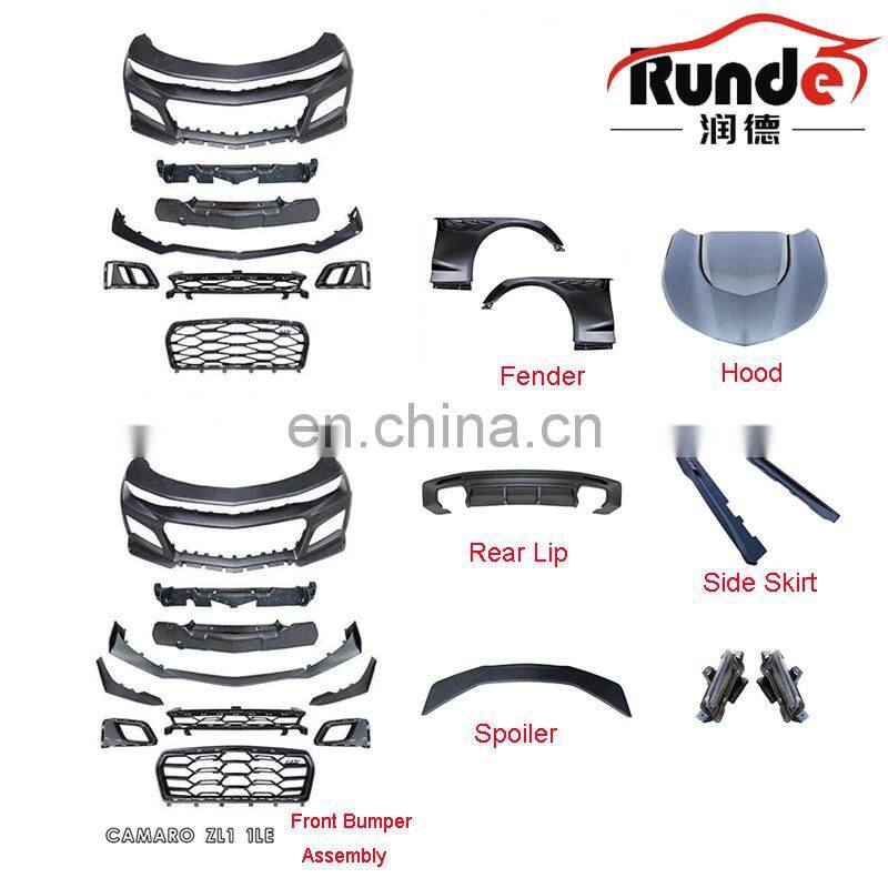 Runde Car Modification Accessories PP Material Front Rear Bumper Side Skirt Fender Suitable For Chevrolet Comero ZL1 1LE Body Kit