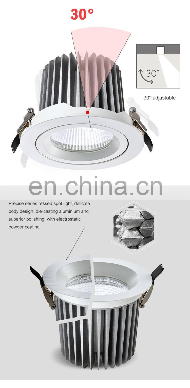 Factory Price Home Aluminum 85MM Cut-out 14W 16W COB Recessed Led Down Light