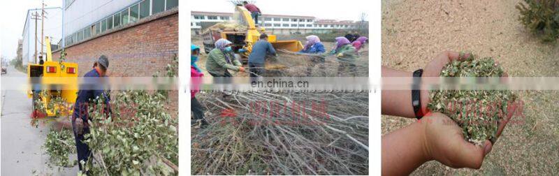 Diesel Driven Forest Equipment Hydraulic Feeding Heavy Duty Wood Chipper With CE