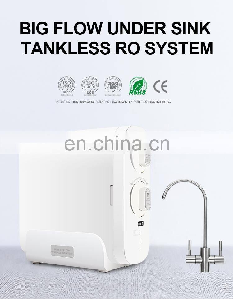 600G filter tankless RO water purifier quick filter change for home use best choice healthy drinking