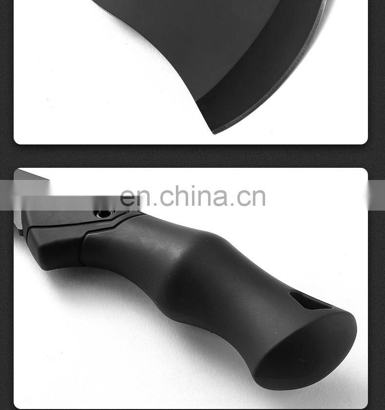 New outdoor multi-purpose open mountain axe with hexagon board hand and all black rubber handle fire axe