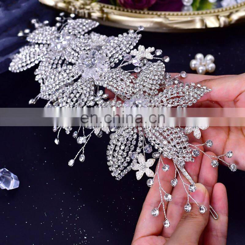 Flower Bridal Crown Tiara Rhinestone Wedding Hair Jewelry Bridal Hair Accessories Luxury Crystal Bridal Headwear
