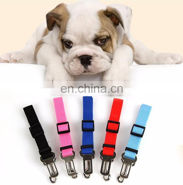 Pet Dog Cat Car Seat Belt Dog Accessories Adjustable Harness Lead Leash Small Medium Travel Clip Puppy Collar Leash