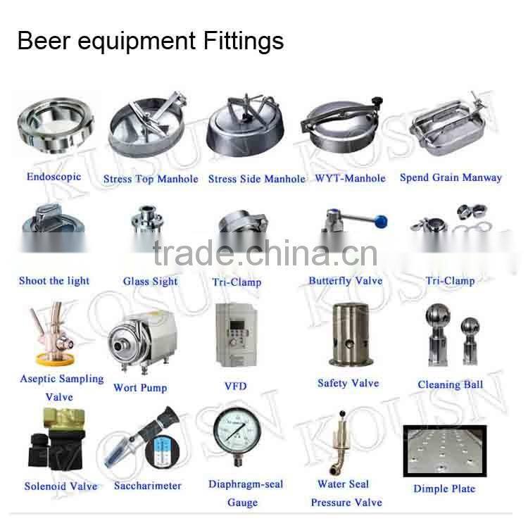 1000l Stainless steel beer steam jacketed whirlpool brew kettle