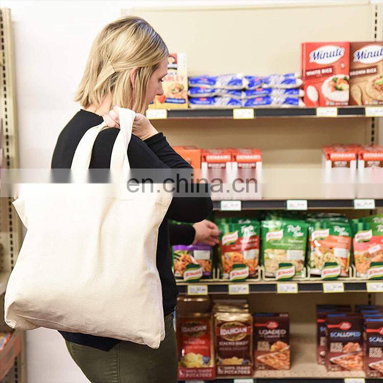 Custom Logo Printed Eco friendly canvas tote bag Cotton shopping bag for markets ecobag for vegetable Reusable mesh bag