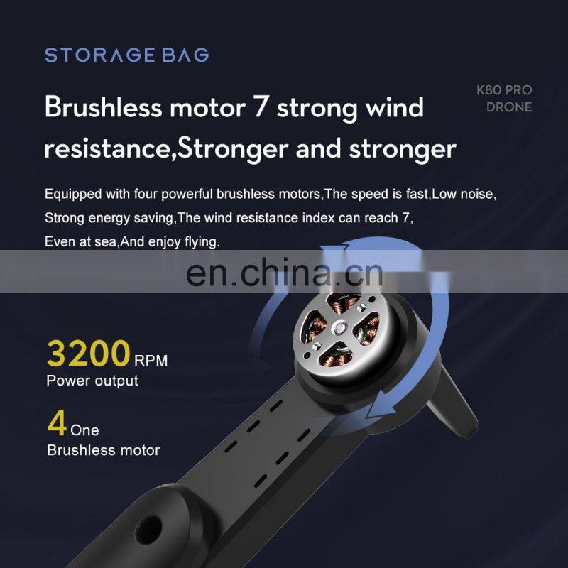 Wholesale K80 Pro Max 360 Degrees Obstacle Avoidance 8K HD Dual Camera 5G WIFI FPV Foldable RC Quadcopter Kid Toy Drones