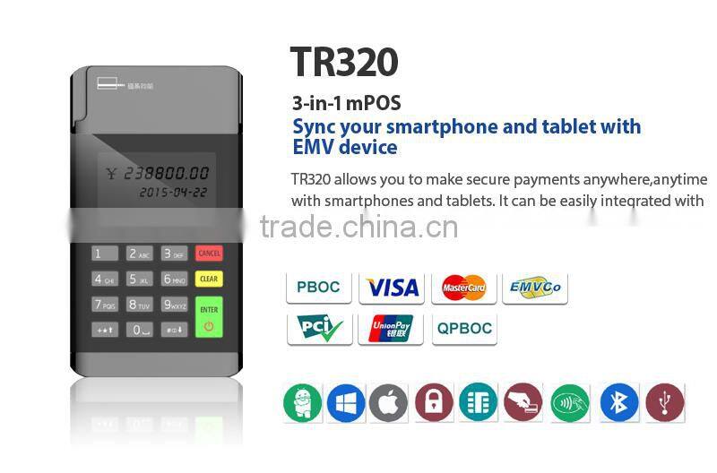 EMV PCI certified RFID NFC contactless cards mpos solution micropos FOR Android IOS