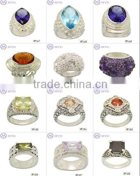 Luxury Silver Pigeon Egg Shaped Gemstone Ring Design Mens