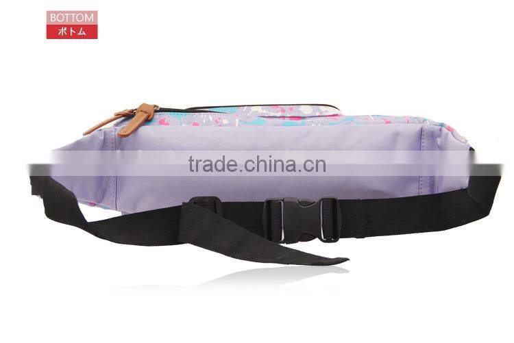 2015 latest new fashion popular purple sport canvas waist bag
