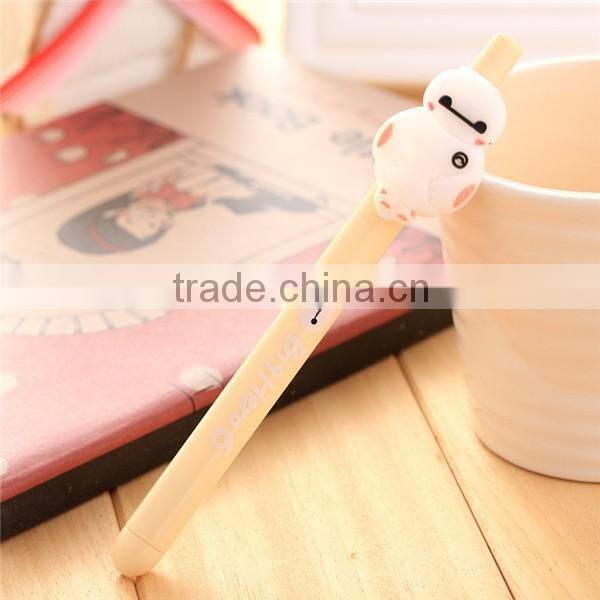 Cheap custom silicone cartoon ball-point pen/promotion gift gel ink pen