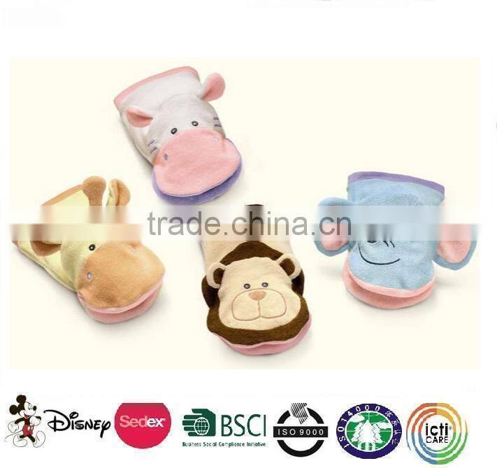 terry cloth wash mitt/ animal shaped terry cloth baby wash mitt/ bath mitt