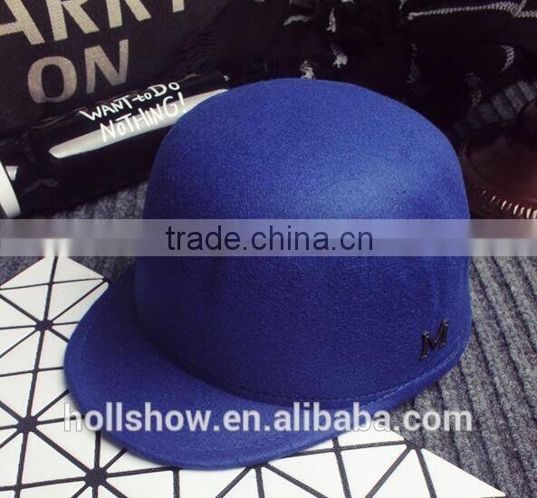 Outdoor Riding Hunting Vintage London Letter M Applique Women Wool Felt Equestrian Cap