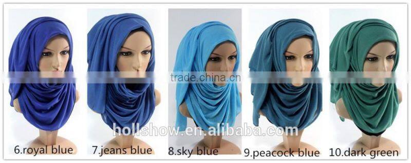 Cheap Fashion Women Muslim Dubai Hijab Shawl Solid Color Infinity Jersey Turkey Scarf