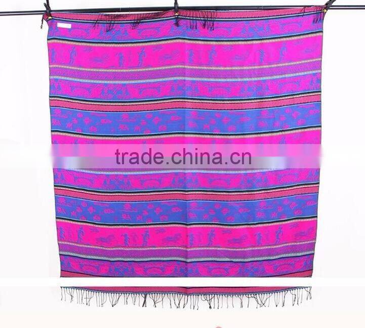 Antique Jacquard Wool Square Shawl