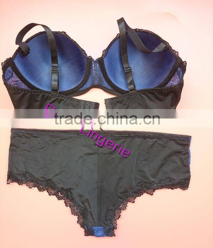 Large Size Leopard Jacquard Lace Underwear Set, Plus Size