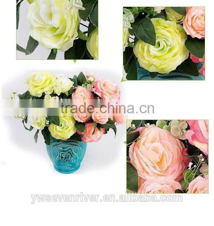 High-end European head of sichuan March 12 roses simulation plants plastic artificial flowers Yiwu simulation flower wholesale m