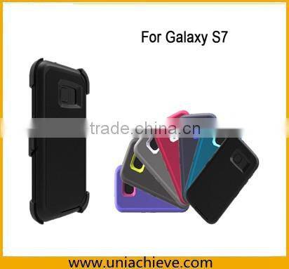 Case for Samsung S6/S7 Armor Hybrid Robot phone case with Full body covered red