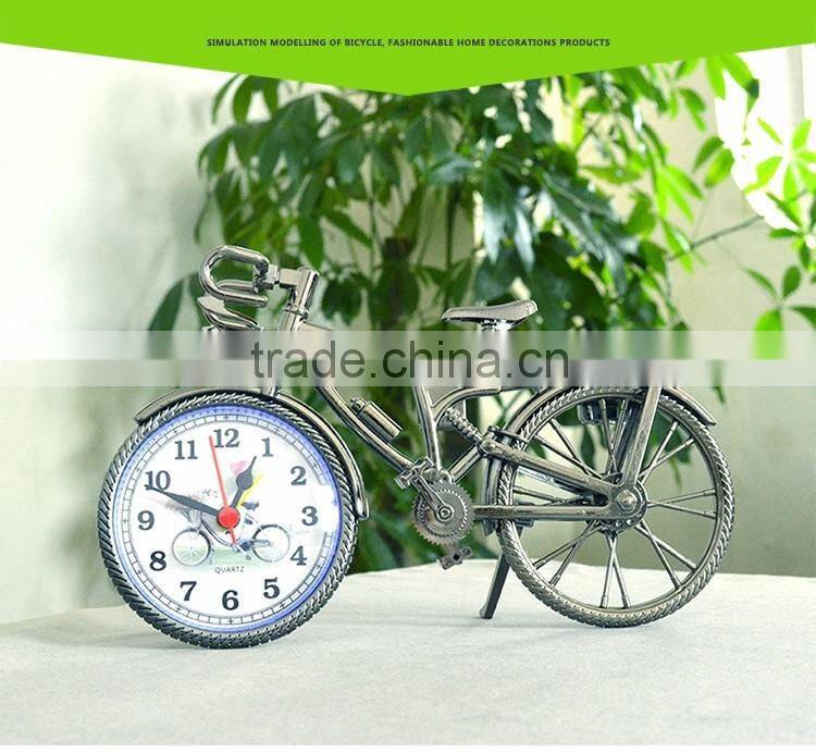 fashion styple bicycle shape desk clock bicycle alarm time clock retro table clock