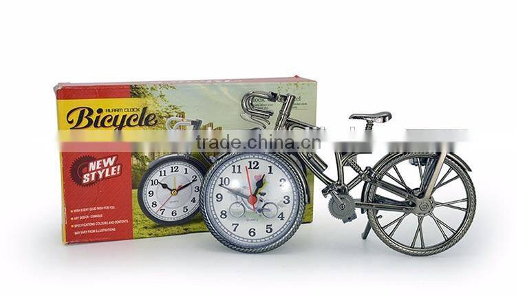 fashion styple bicycle shape desk clock bicycle alarm time clock retro table clock