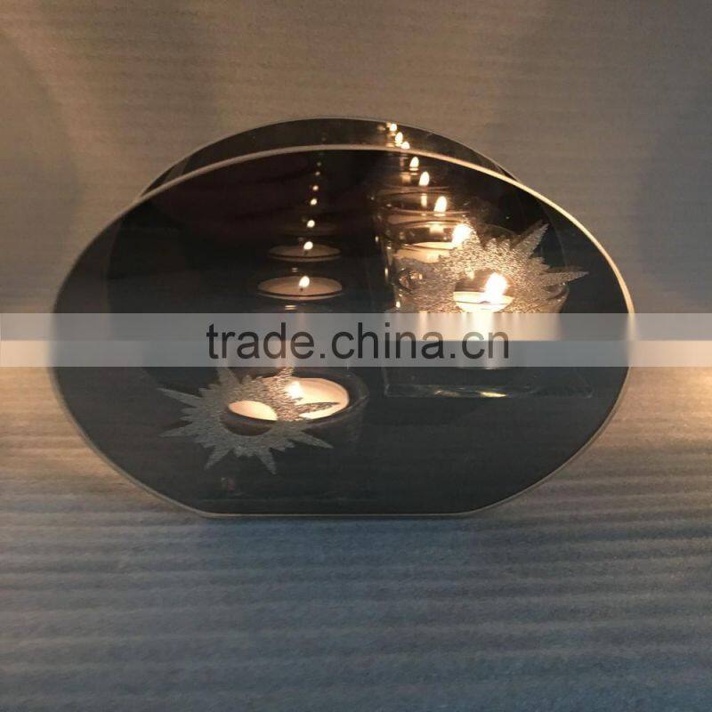 infinity light glass globe cone tealight candle holder