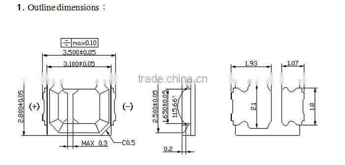 2835 Yellow SMD datasheet