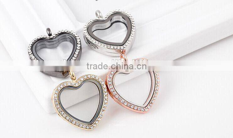 rainbow color fashion lady jewelry colorful heart locket necklace