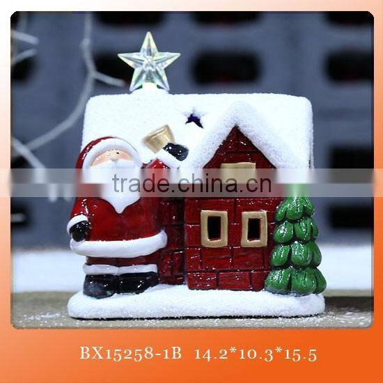 ceramic christmas red apple with santa claus decorative for sale