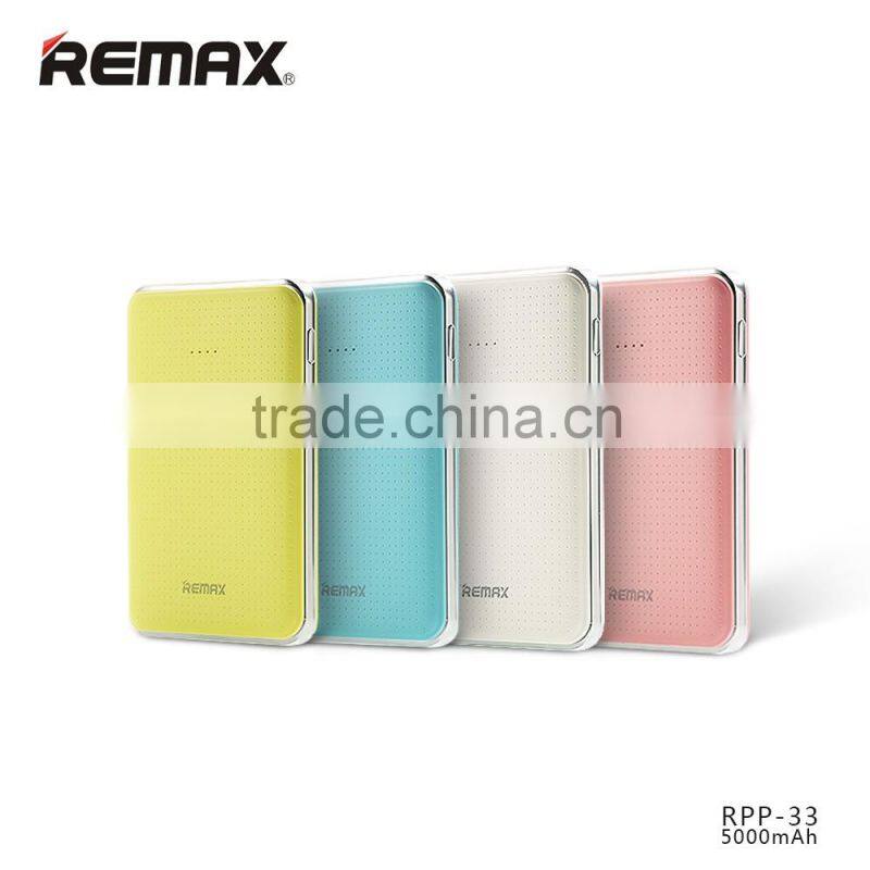 Remax Tiger Series RPP-33 5000mah Power Charger For iPhone SE Dual USB Input Port Polymer Power Bank For Samsung S5 S6 TB-0388