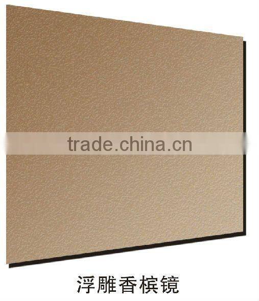 emboss crystal yellow mirror/ colored mirror glass/decorative glass