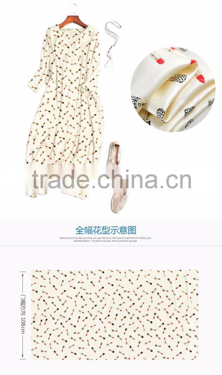 140cm strech silk satin printed fabric for dress