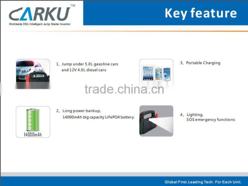 Carku portable jump starter 14000mAh battery jump pack LED light battery multi-function jump starter