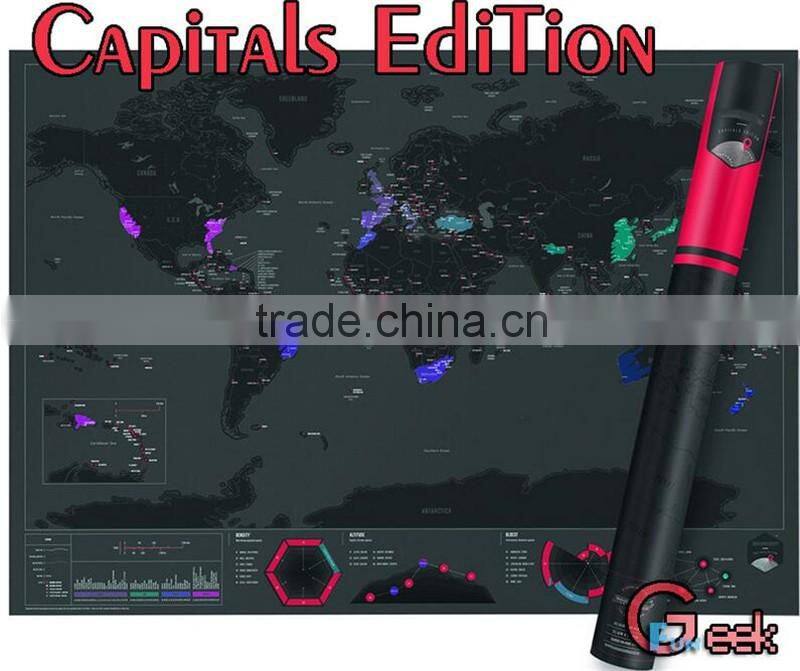 CT-723 Urban Edition FT Map Black Coated map Creative Footprint Travel Map