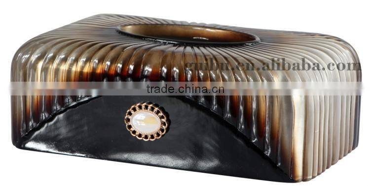 Glass Mosaic shell wood tissue box for decoration