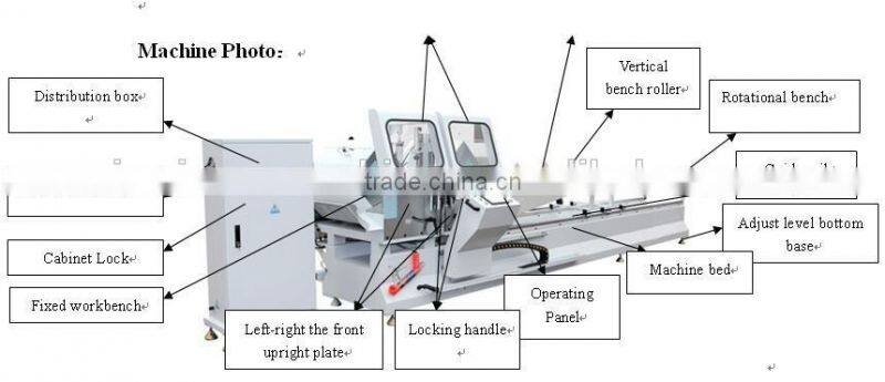 Aluminum profile high precison two head cutting saw machine for sale
