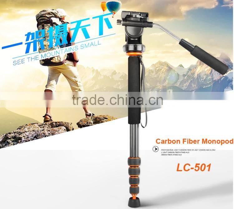 Carbon Tripod Monopod Competible With DV Pan Head Portable Alpenstock