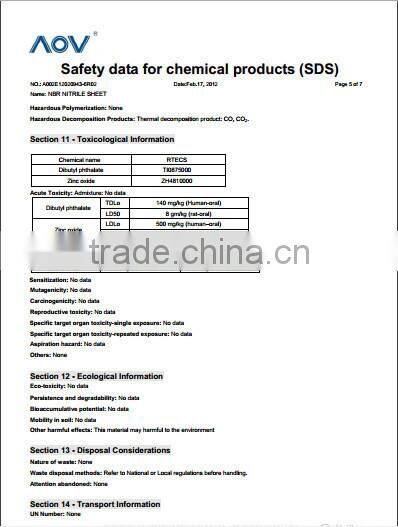 Nitrile NBR rubber sheet self adhesive one side