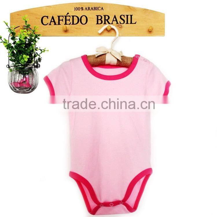100% cotton soft plain girl baby romper clothies with long/short sleeve