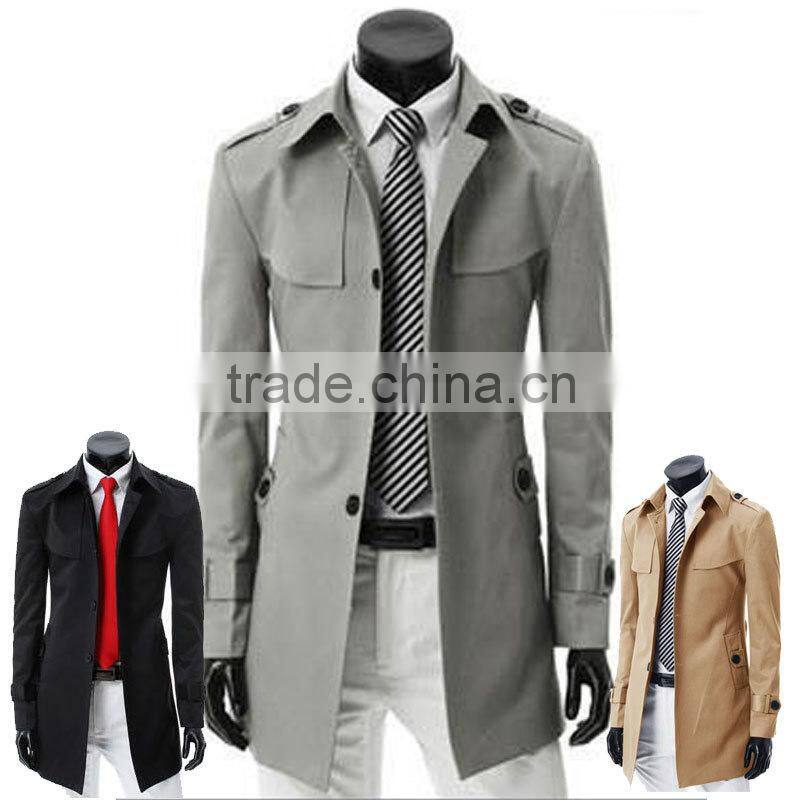 Men's Long winter coat made with wool
