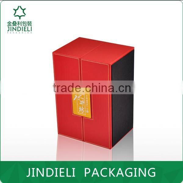 Red leather double door white spirit packaging box